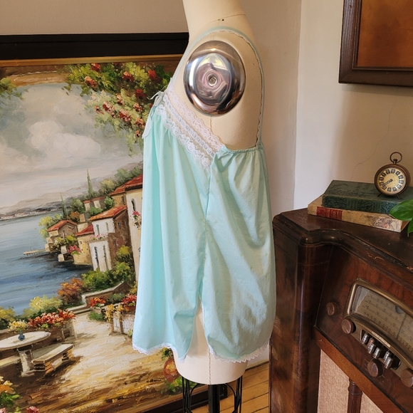 Vtg Mint nighty top Sleepwear Glow in the Sark stars! Medium - Picture 4 of 8